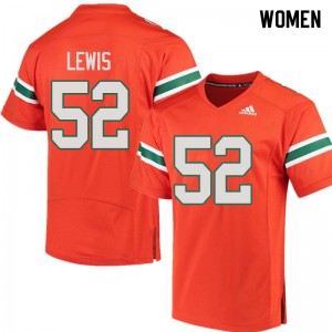 Women Ray Lewis Orange Miami College Football #52 Jersey 672037-116
