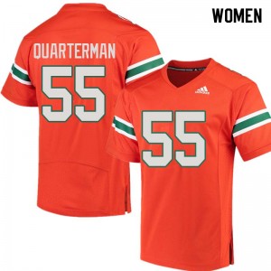 Women Shaquille Quarterman Orange Miami College Football #55 Jersey 462591-649