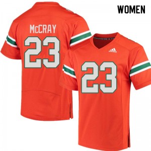 Women Terry McCray Orange Miami College Football #23 Jersey 921469-674