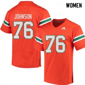 Women Tre Johnson Orange Miami College Football #76 Jersey 642170-468