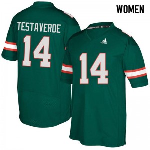 Women Vinny Testaverde Green Miami Hurricanes College Football #14 Jersey 984470-400