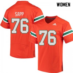 Women Warren Sapp Orange Miami College Football #76 Jersey 379635-713