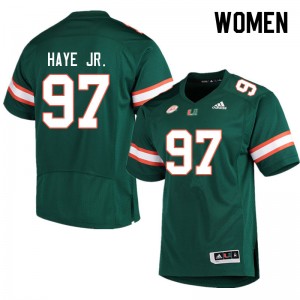 Women Allan Haye Jr. Green Miami College Football #97 Jersey 695099-809