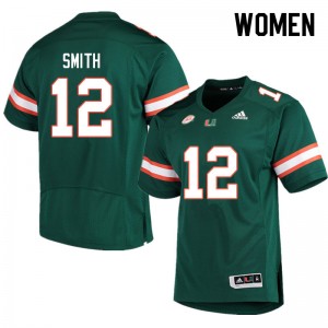 Women Brashard Smith Green University of Miami College Football #12 Jersey 707323-786