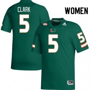 Women C.J. Clark Green Miami College Football #5 Jersey 260467-797