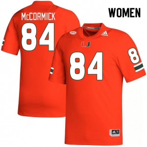 Women Cam McCormick Orange Hurricanes College Football #84 Jersey 141816-709