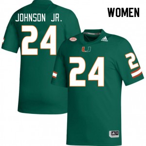 Women Chris Johnson Jr. Green Miami College Football #24 Jersey 147091-427