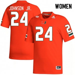 Women Chris Johnson Jr. Orange Miami Hurricanes College Football #24 Jersey 611092-615