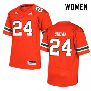 Women Cody Brown Orange Miami College Football #24 Jersey 264836-385