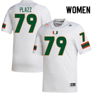 Women Deryc Plazz White Miami College Football #79 Jersey 861329-482