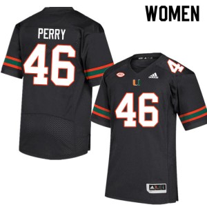 Women Devon Perry Black Miami College Football #46 Jersey 878212-510