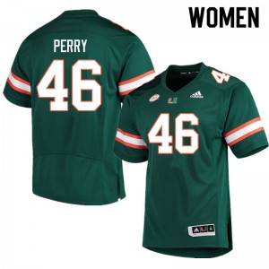 Women Devon Perry Green Miami College Football #46 Jersey 378202-480