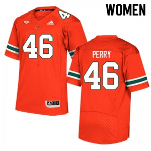 Women Devon Perry Orange Miami College Football #46 Jersey 564845-735