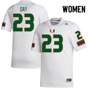 Women Dylan Day White Miami College Football #23 Jersey 152361-378