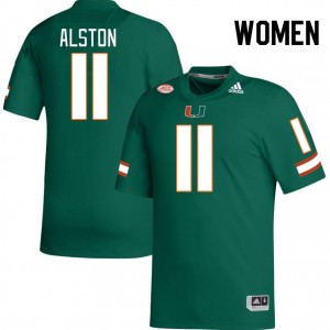 Women Elijah Alston Green Miami College Football #11 Jersey 843287-518