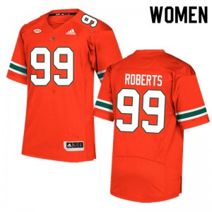 Women Elijah Roberts Orange Miami College Football #99 Jersey 435935-444