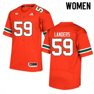 Women Gabe Landers Orange University of Miami College Football #59 Jersey 738952-955