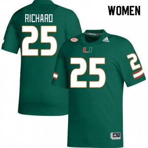 Women Jadais Richard Green University of Miami College Football #25 Jersey 867499-971