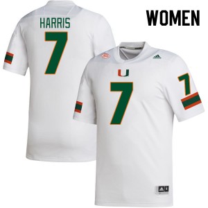 Women Jaden Harris White Miami College Football #7 Jersey 158619-123