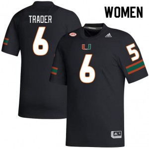 Women Joshisa Trader Black Miami Hurricanes College Football #6 Jersey 852013-878