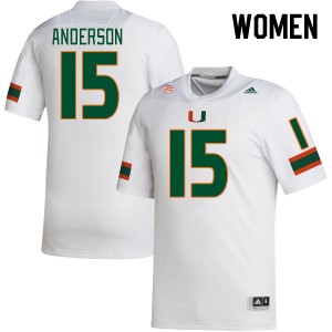 Women Judd Anderson White Miami Hurricanes College Football #15 Jersey 798049-502
