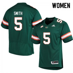 Women Key'Shawn Smith Green Miami College Football #5 Jersey 710581-226