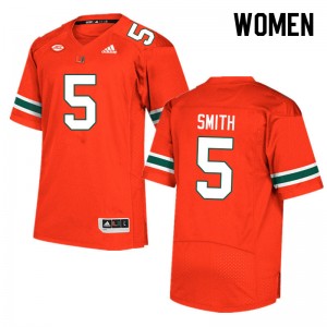 Women Key'Shawn Smith Orange Miami Hurricanes College Football #5 Jersey 726556-476