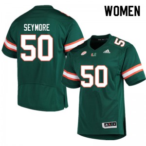 Women Laurance Seymore Green University of Miami College Football #50 Jersey 973130-118