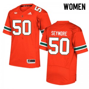 Women Laurance Seymore Orange Hurricanes College Football #50 Jersey 819741-796