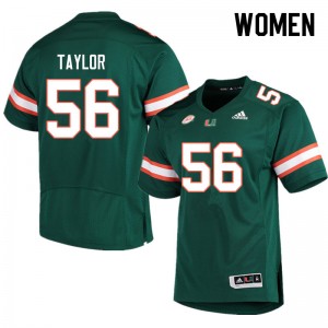 Women Leonard Taylor Green Miami College Football #56 Jersey 801385-524