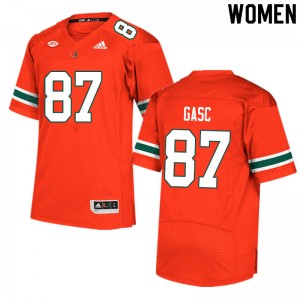 Women Matias Gasc Orange Miami Hurricanes College Football #87 Jersey 878773-486