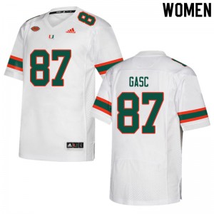 Women Matias Gasc White Miami Hurricanes College Football #87 Jersey 853606-912