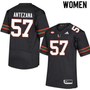 Women Matt Antezana Black Miami College Football #57 Jersey 724559-970