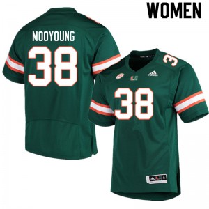Women Myles Mooyoung Green Miami College Football #38 Jersey 529625-784