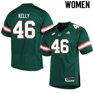 Women Nick Kelly Green Miami College Football #46 Jersey 742501-957