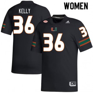 Women Nick Kelly Black Miami College Football #36 Jersey 846353-990