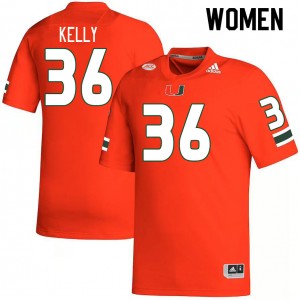 Women Nick Kelly Orange Miami College Football #36 Jersey 285753-889