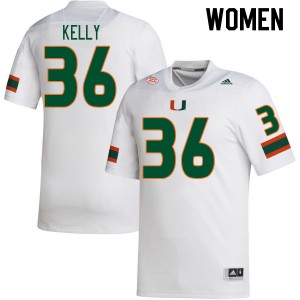 Women Nick Kelly White Hurricanes College Football #36 Jersey 246859-400