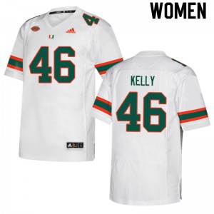 Women Nick Kelly White Miami Hurricanes College Football #46 Jersey 420387-474