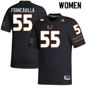 Women Nino Francavilla Black University of Miami College Football #55 Jersey 923309-507