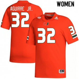 Women Raul Aguirre Jr. Orange Miami Hurricanes College Football #32 Jersey 168023-487