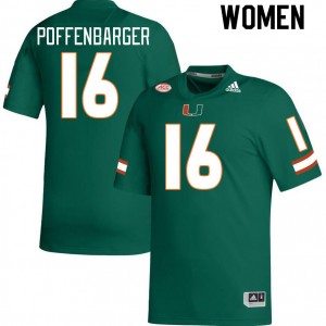 Women Reese Poffenbarger Green Miami College Football #16 Jersey 946308-749