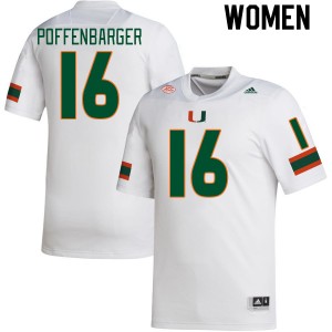 Women Reese Poffenbarger White Miami College Football #16 Jersey 276195-349
