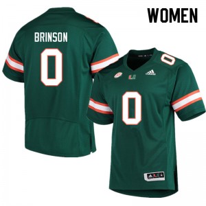 Women Romello Brinson Green Miami College Football #0 Jersey 439035-986