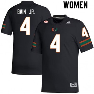 Women Rueben Bain Jr. Black Miami College Football #4 Jersey 894740-553