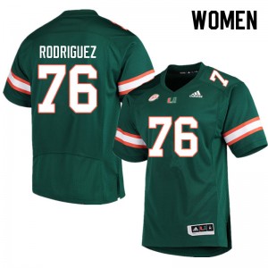 Women Ryan Rodriguez Green Hurricanes College Football #76 Jersey 713050-297