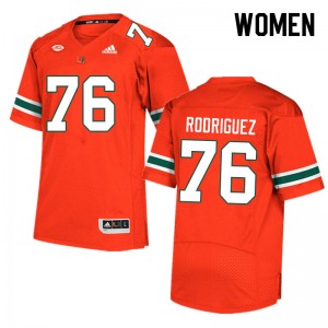 Women Ryan Rodriguez Orange University of Miami College Football #76 Jersey 767387-587