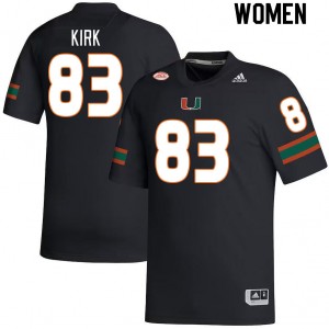 Women Shemar Kirk Black Hurricanes College Football #83 Jersey 149861-652