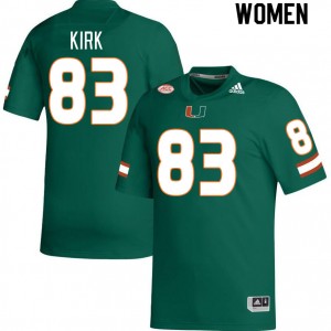Women Shemar Kirk Green Miami College Football #83 Jersey 641228-849
