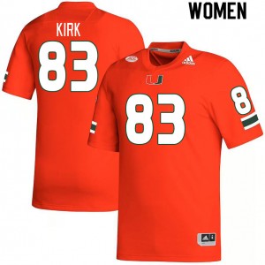 Women Shemar Kirk Orange University of Miami College Football #83 Jersey 300438-834